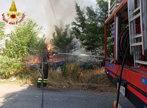 Incendio a Fiumicino