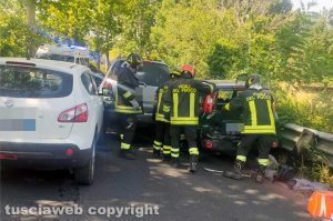 Viterbo - Tamponamento tra tre auto sulla Cassia sud