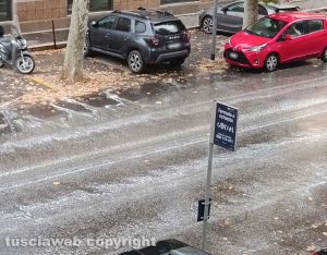 La grandine a Civitavecchia