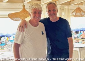 Giampiero Gasperini con Stefano Quartieri, uno dei proprietari dell'Isola del Pescatore