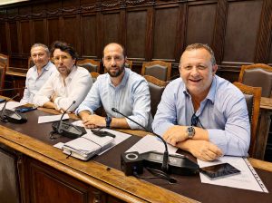 Viterbo - Il gruppo consiliare FdI - Matteo Achilli, Gianluca Grancini, Marco De Carolis e Pietro Amodio
