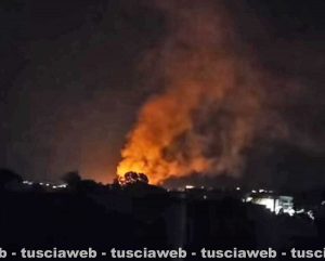 Tuscania - Incendio alla tomba del Dado