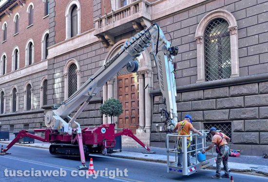Viterbo - Iniziati i lavori di messa in sicurezza della Banca d’Italia