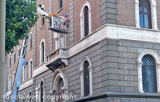 Viterbo - Iniziati i lavori di messa in sicurezza della Banca d’Italia