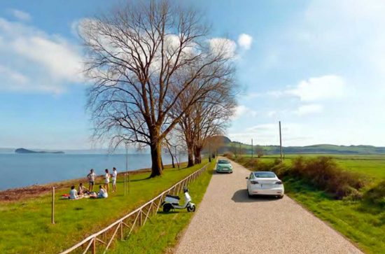 Una simulazione della nuova strada sul lungolago di Capodimonte