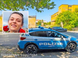 Viterbo - La polizia all'ex Consorzio agrario - Nel riquadro Benedetta Marino