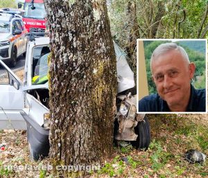 Villa San Giovanni in Tuscia - Auto contro albero - Nel riquadro Marco Carlini