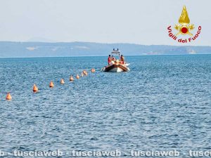 Lago di Bolsena - I soccorsi dei vigili del fuoco