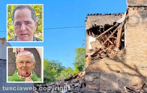 Il terremoto di Viterbo in Colombia - Nei riquadri il vescovo di Pereira Nelson Jair Cardona Ramírez e il vescovo Orazio Francesco Piazza