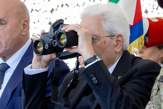 Sergio Mattarella al poligono di Monte Romano