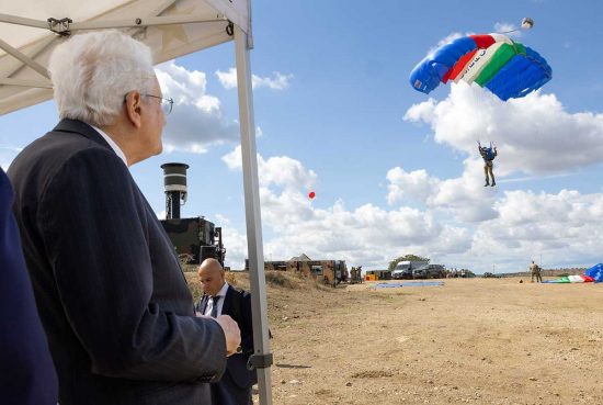 Sergio Mattarella al poligono di Monte Romano