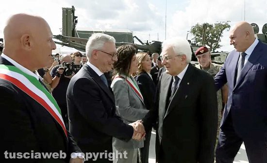Il presidente Sergio Mattarella al poligono di Monte Romano - Il prefetto Sergio Pomponio