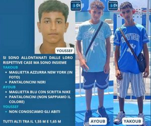 I tre minorenni avvistati nella Tuscia, scomparsi da Ragusa