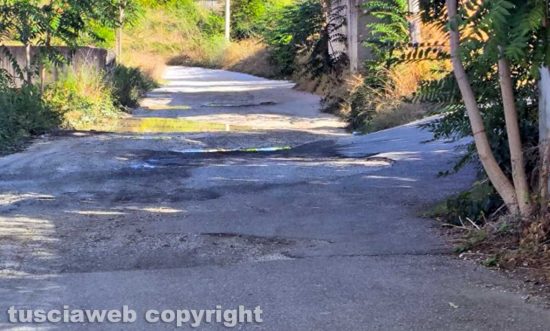 Viterbo - Viale Trento tra buche e allagamenti