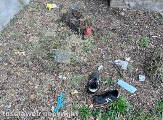 Viterbo - Immondizia nella zona verde in via Zuccari