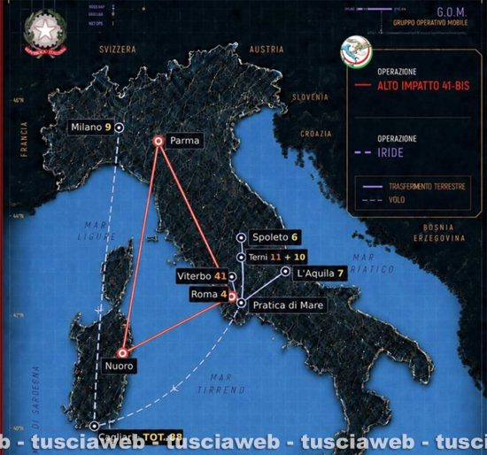 Operazone "Alto impatto" - Detenuti al 41 bis trasferiti in Sardegna