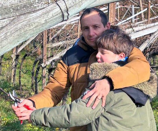 Manuel Tomasi con suo figlio