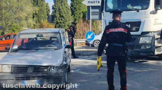 Marta - Scontro sulla Verentana - Carabinieri sul posto