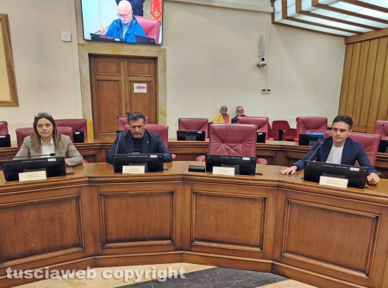 Viterbo - Consiglio provinciale - Giulia De Santis, Maurizio Palozzi, Simone Brunelli