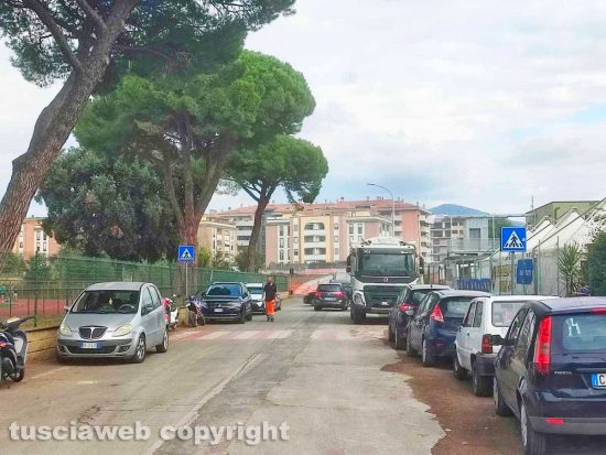 Viterbo - I lavori in via del Campo sportivo