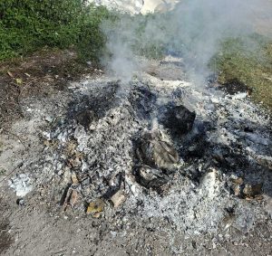 Viterbo - Carabinieri forestali - I rifiuti andati a fuoco