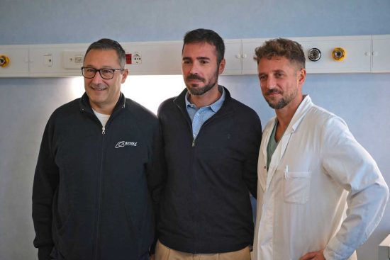 Marco Lozzi al centro con Pietro Amodio a sinistra