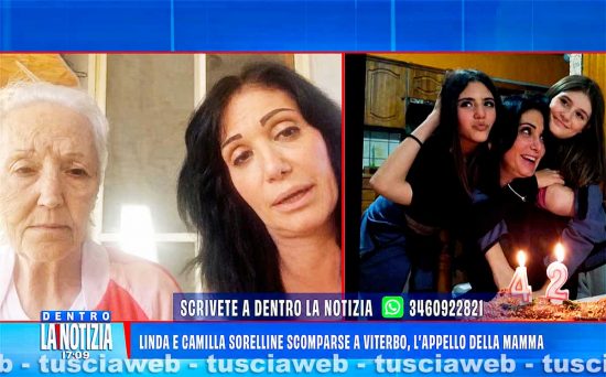 La nonna e la mamma, Sara Serafino, delle ragazzine scomparse, Linda e Camilla Rondini