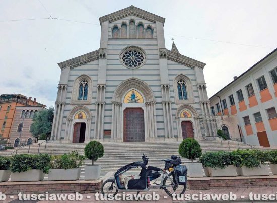 Il labrador Erin in viaggio con il suo biker Nicola Inversi - Tappa a Orte