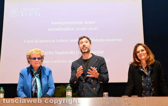 Unitus - Apertura dell’anno accademico nella facoltà di Lettere moderne - Dacia Maraini, Simone Casini e Giovanna Santini