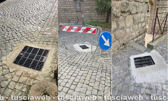Viterbo - Pianoscarano, caditoie sistemate ma sommerse dal cemento