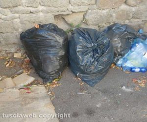 Viterbo - Rifiuti in via delle Fortezze