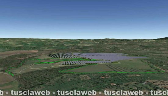L'impianto fotovoltaico previsto a Vitorchiano